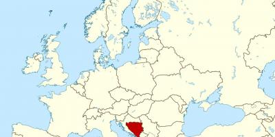 Dünya haritası üzerinde Bosna-Hersek 