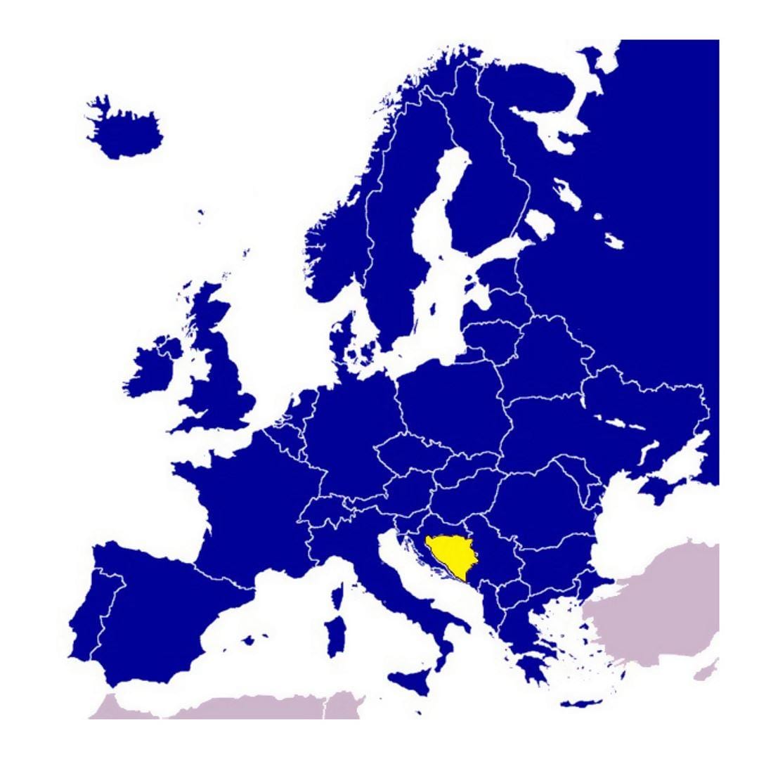 Bosna-Hersek Avrupa haritası