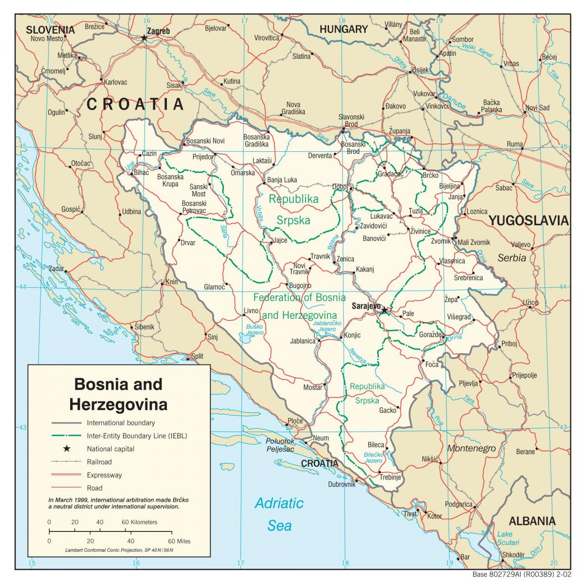 Bosna-Hersek haritası