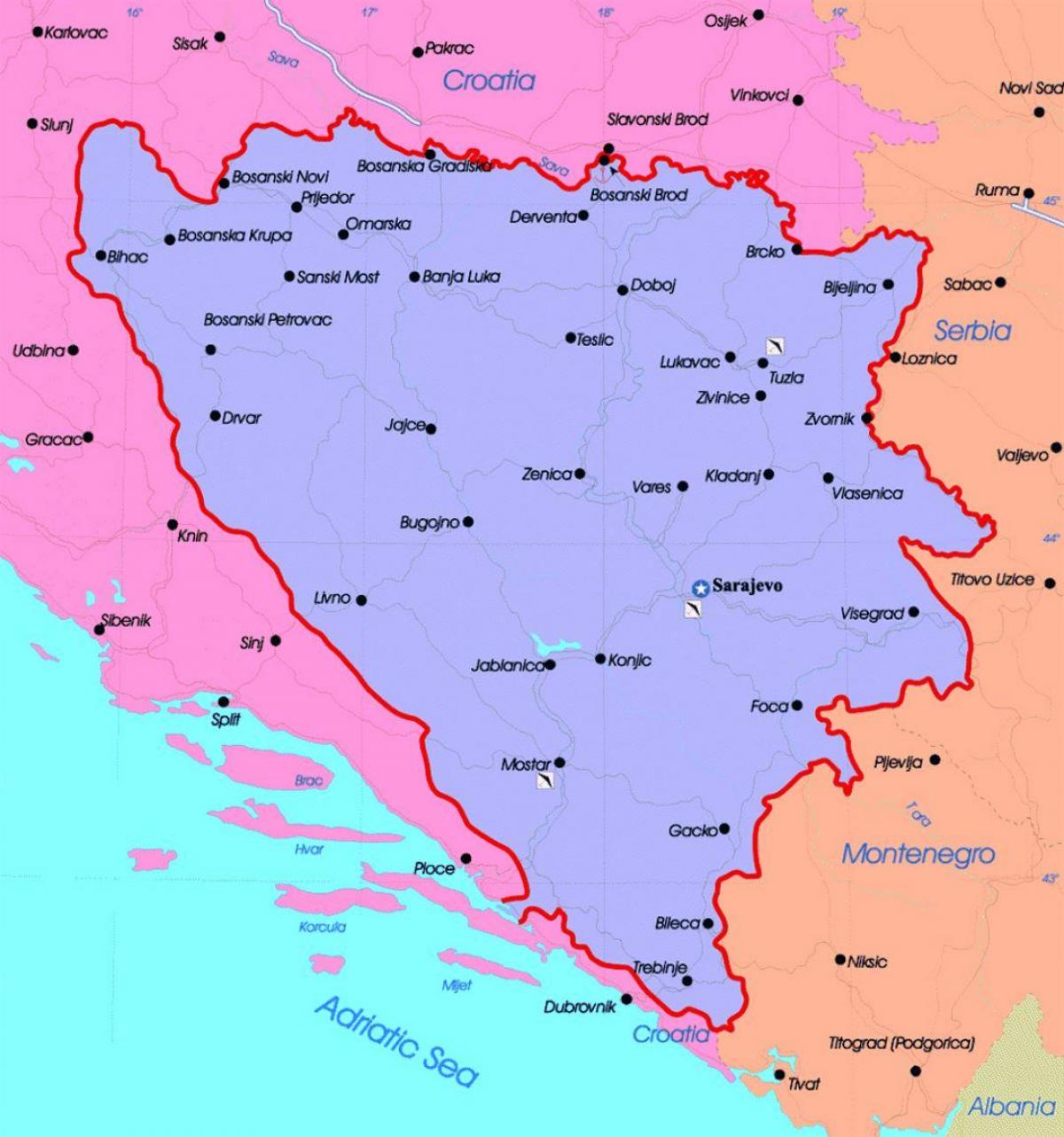 Bosna-Hersek siyasi haritası