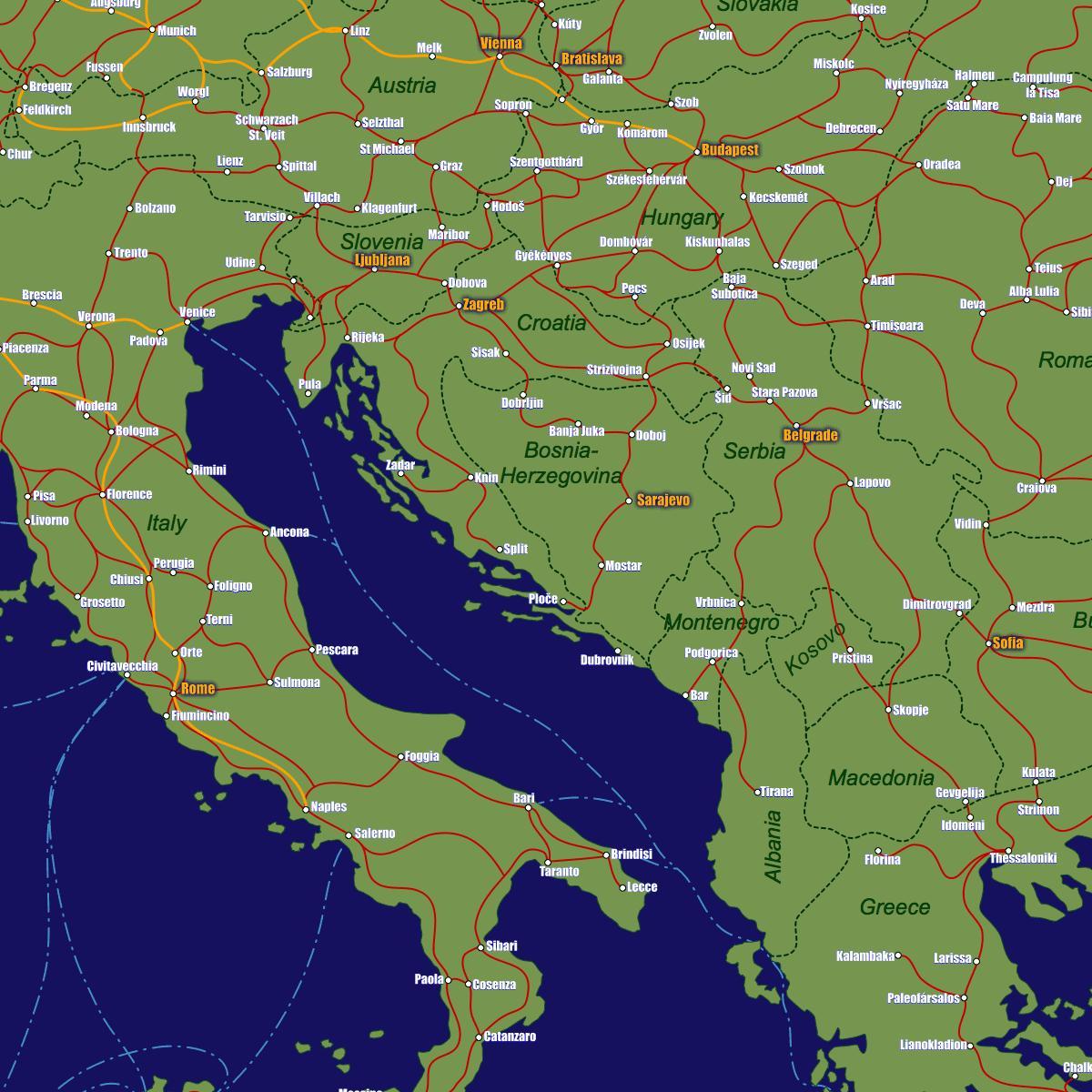 Bosna demiryolu haritası