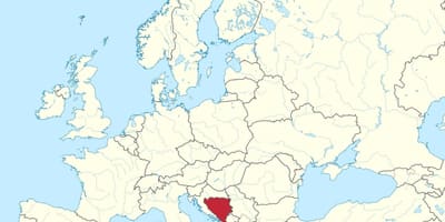 Avrupa haritası üzerinde Bosna 