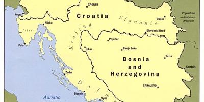 Bosna Hersek haritası ve çevre ülkeler
